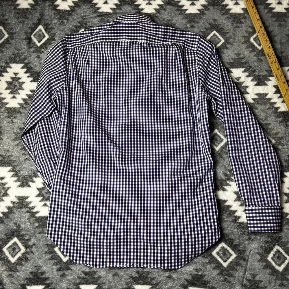 J.Crew Performance Slim Fit Gingham Button Down Shirt Mens Medium Navy Red